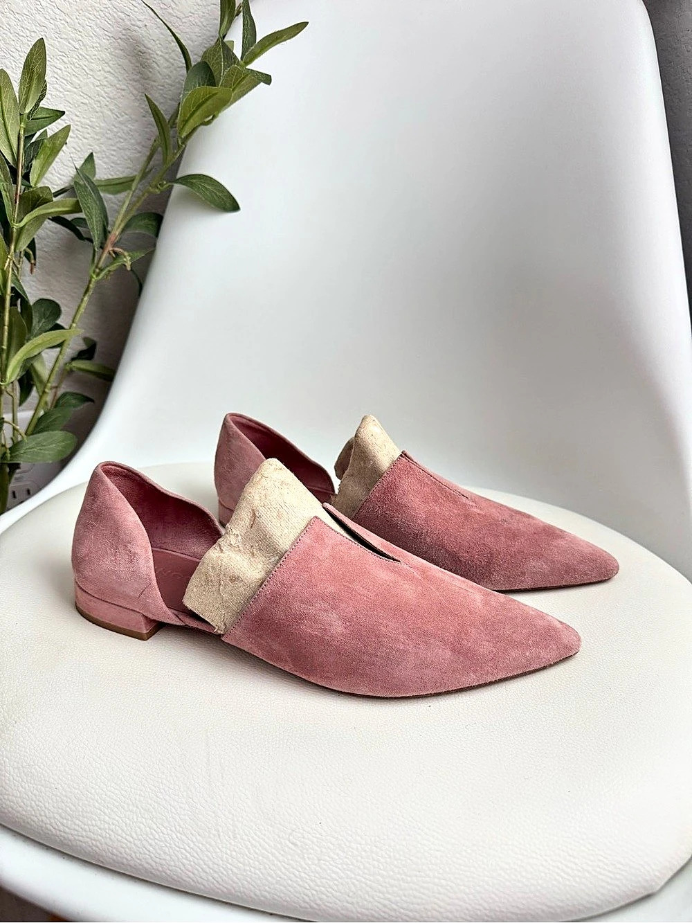 Vince Pointed Toe Mules Pink Suede EU 38/8.5 Flats